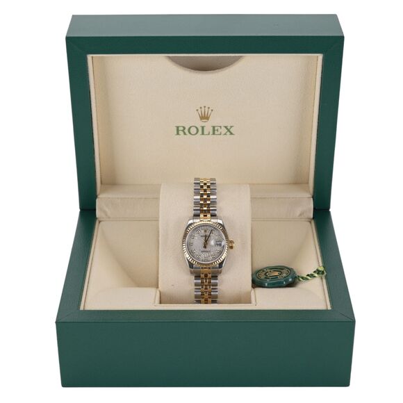 2007 Rolex Datejust 179173 Jubilee Diamond Dial 18k Gold 26mm Ladies Watch + Box - Picture 2 of 14